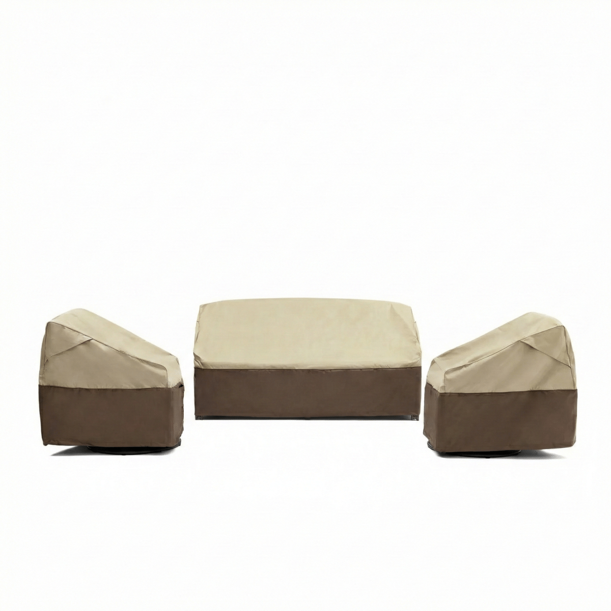 100% Waterproof Outdoor Cover for 3-Seaters Sofa Set, Beige & Brown